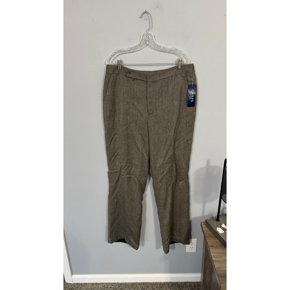 NWT Chaps Dress Pants Slacks w/ Pockets Women's Plus Size 14 Wool Blend Tweed